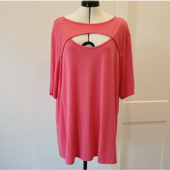 Kim & Cami Tops - Kim & Cami Pink Cutout Top 3x